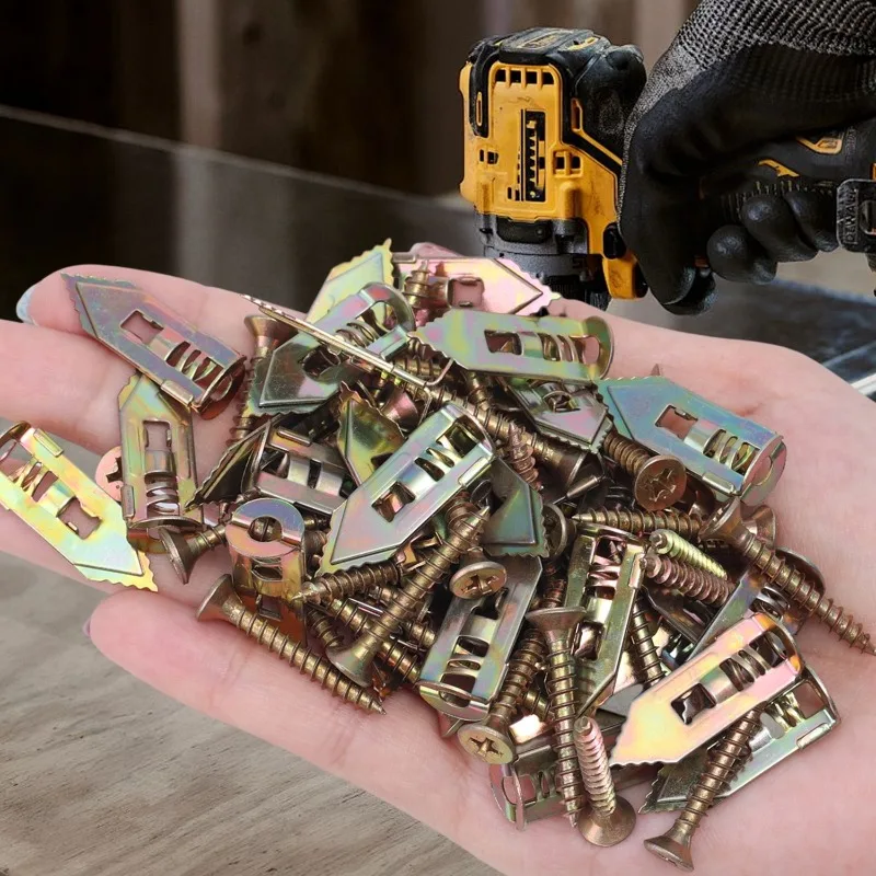 10/100 مجموعة مسامير التنصت الذاتية دريوال المراسي عدة الحفر الذاتي المراسي مسامير الجبس الجصي وتد توسيع مسمار السحابة