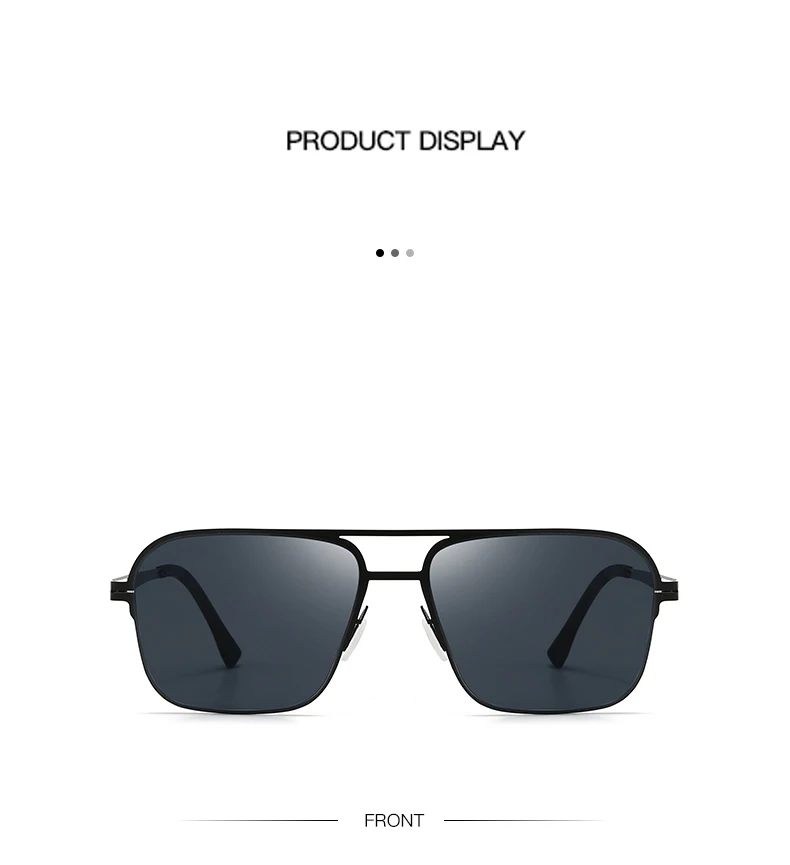 Modische Herren-Sonnenbrille aus Edelstahl mit doppeltem Fass, ultraleicht, hochwertig, sonnenblockierende Sonnenbrille mit großem Rahmen 5129 – Detail 9