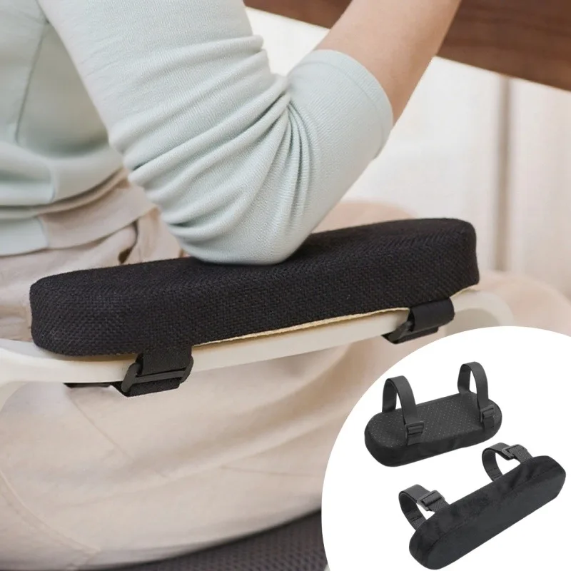 Memory Foam Armrest Pads for Office Chair Elbow Support Cushion for Arm Pressure Relief, Universal Fit Covers for Desk Chairs