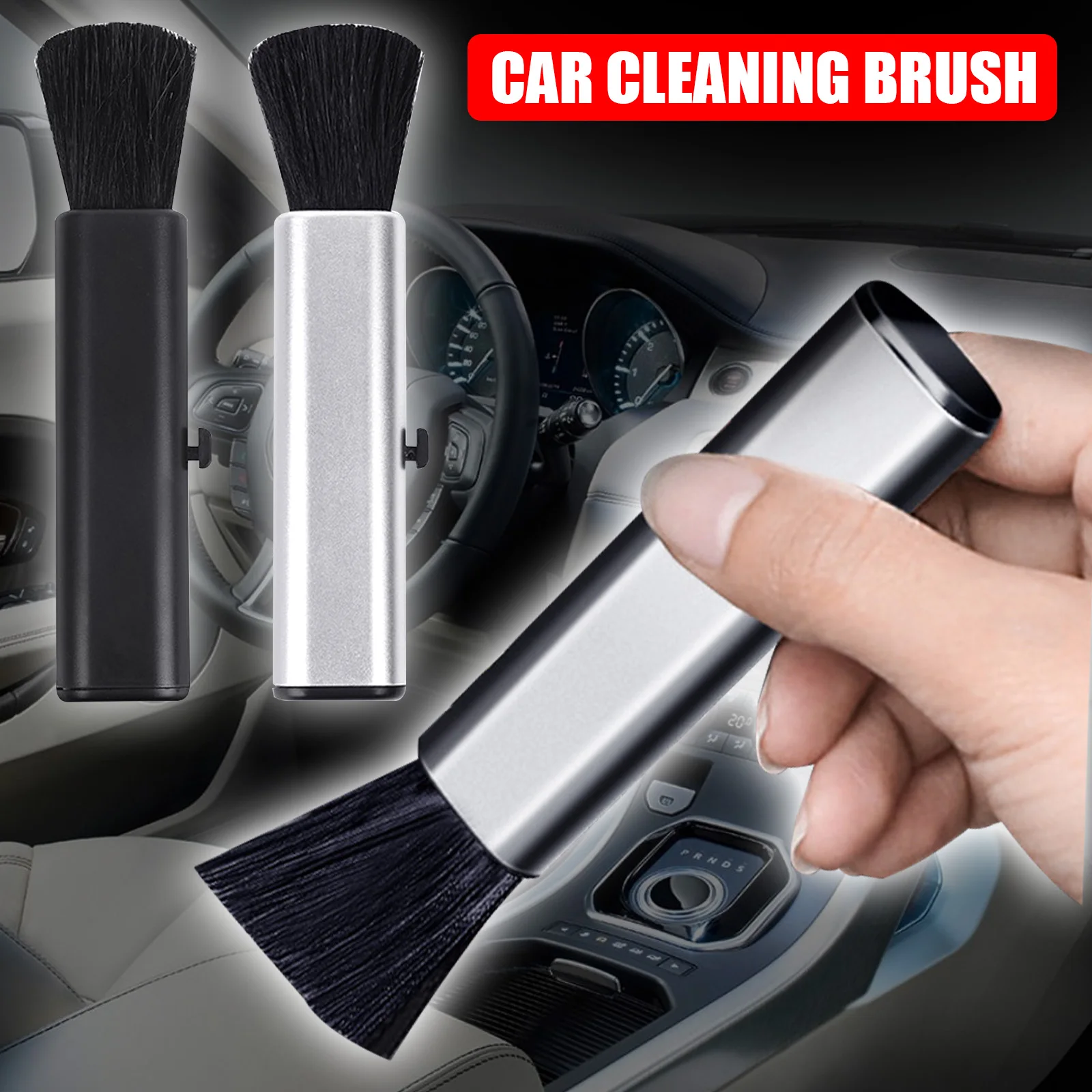 

Car Conditioning Air Outlet Brush Retractable Cleaning Brush Computer Keyboard Cleaning Plastic Small Soft Brush Car Accessories