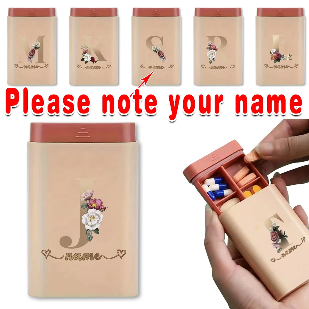 

Customized Name Weekly Pill Box Portable Tablet Case Medicine Organizer Holder Pocket Capsule Storage Box Travel Drug Container