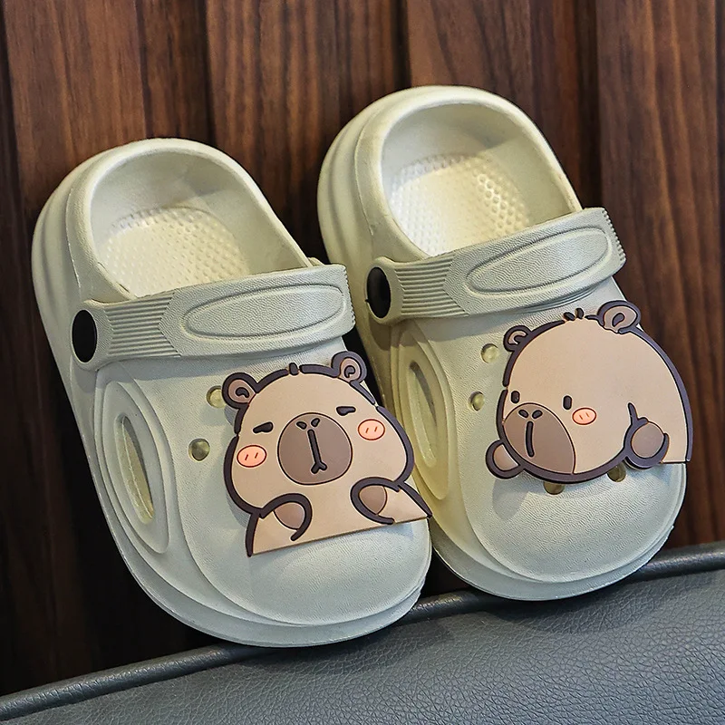 

Children's slippers summer new cute bear shoes for baby girls boys soft soles non-slip slippers in the home bathroom