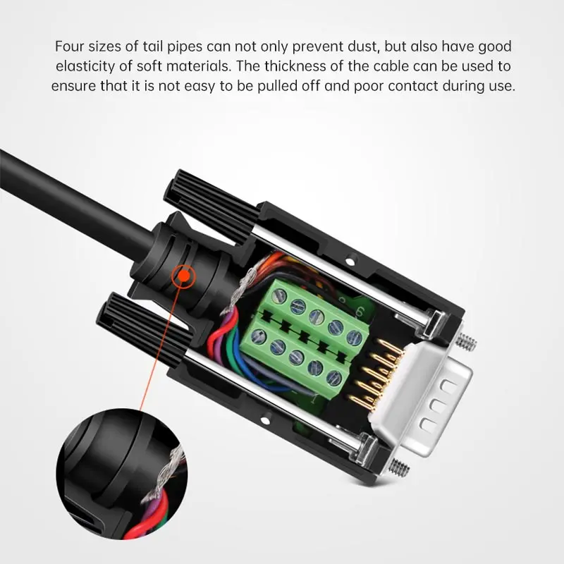 Solderless DB9 Connector RS232/485 Serial Port Plug Adapter D-SUB 2 Rows DB9 Pin Male Female Breakout Terminals COM Connectors