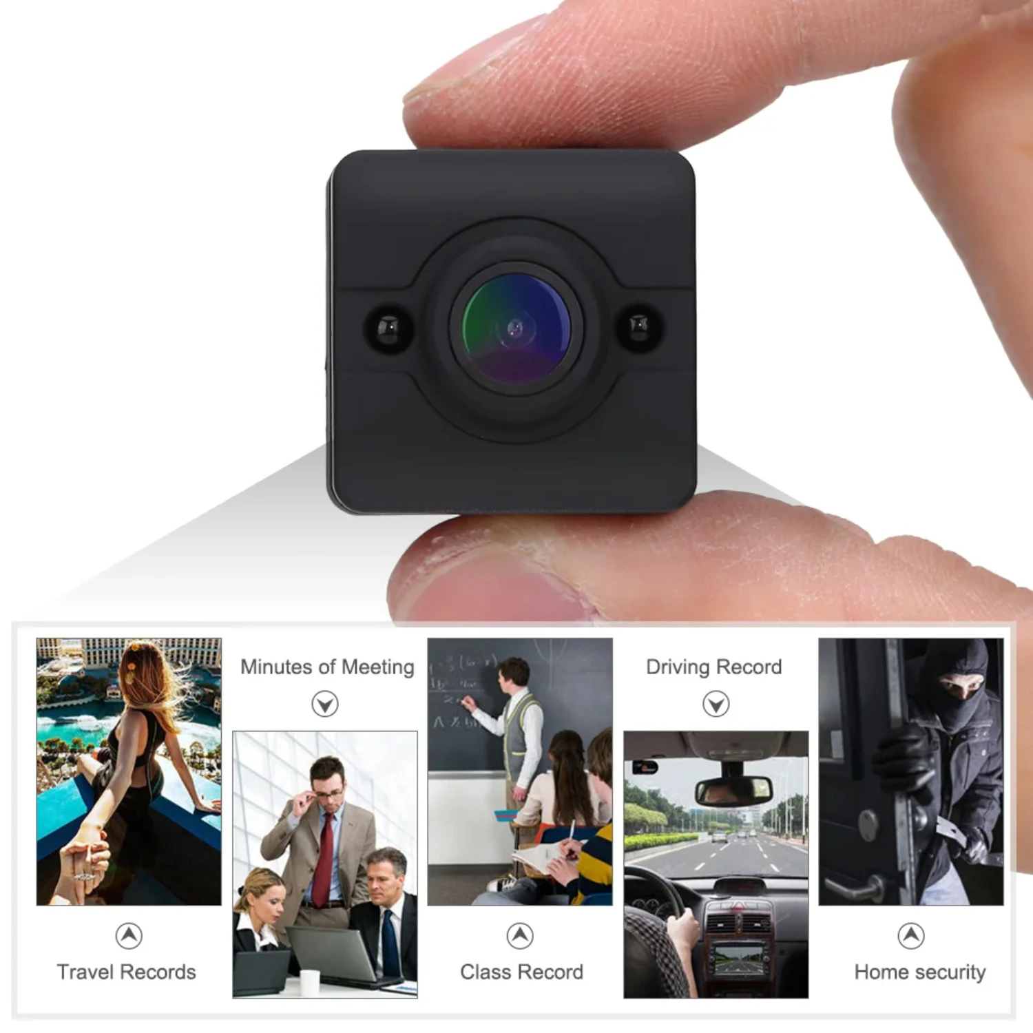 1080P  Portable Mini Infrared Waterproof Cube Action Camera Camcorder with Mounts