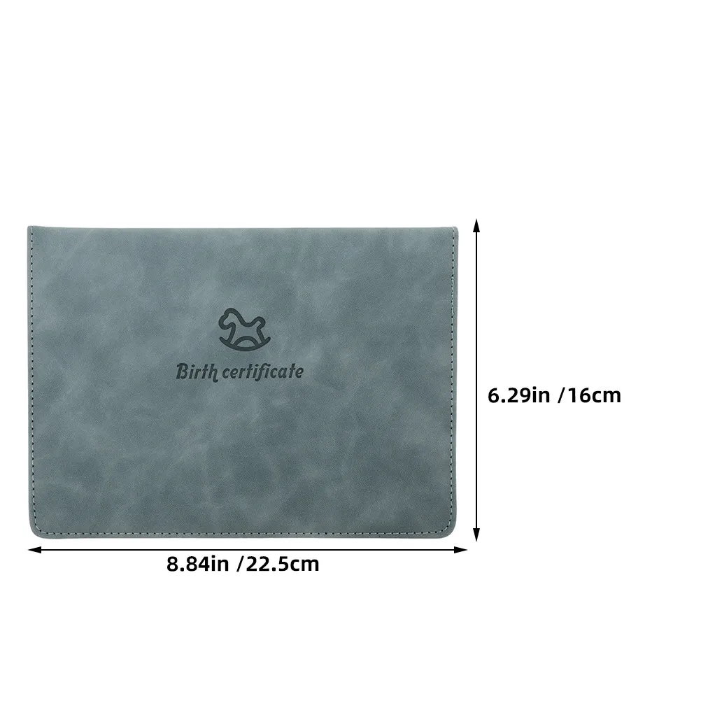 2Pcs Birth Certificate Protective Sleeve Holder Blue Artificial Certificate Cover Compact Document