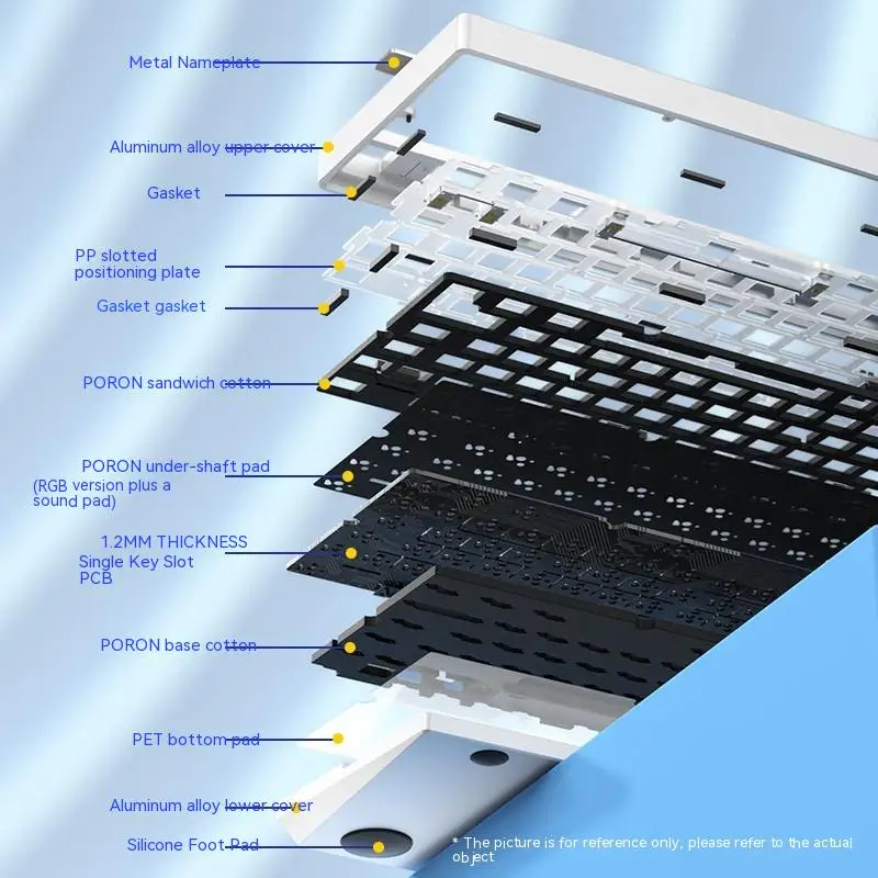 Imagem -03 - Leobog Hi75 Base de Metal Teclado Gaxeta Estrutura Teclado Mecânico para Jogos Rgb Retroiluminado Troca Quente Som Alta Fidelidade com Teclas Pbt