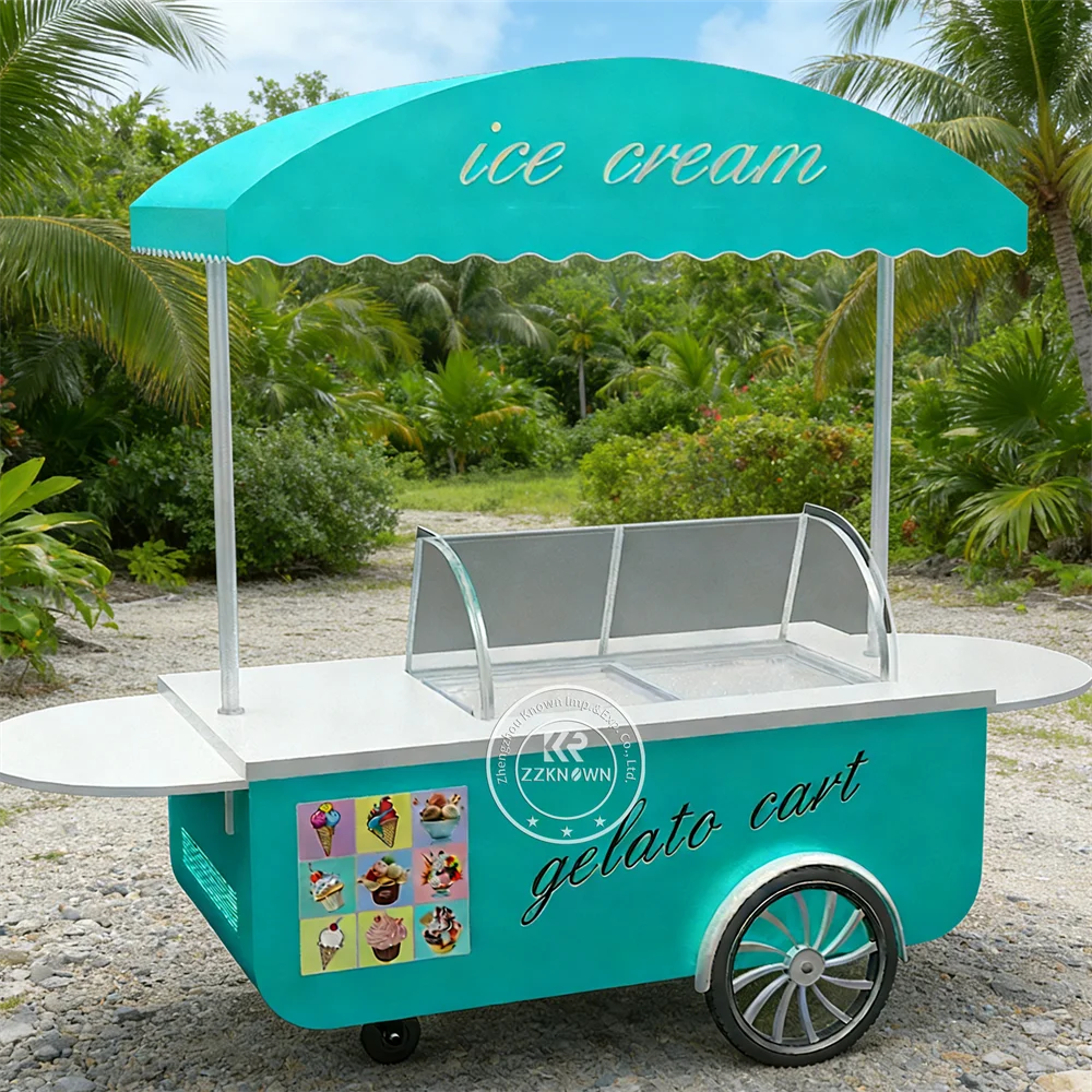 

Современная электрическая тележка для мороженого, киоск для закусок, портативная уличная тележка для напитков и кофе для уличной торговли