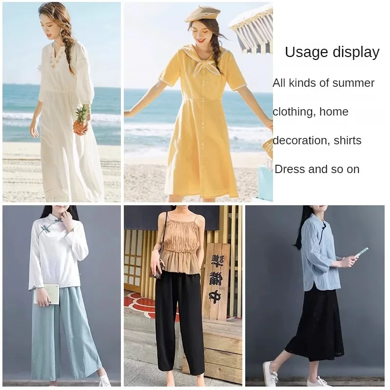 ドレス、チョンサム、スカートシャツ、DIY縫製、コットンレーヨン用のメーターによるジャカードファブリック、柔らかく薄い、通気性、白、夏の布
