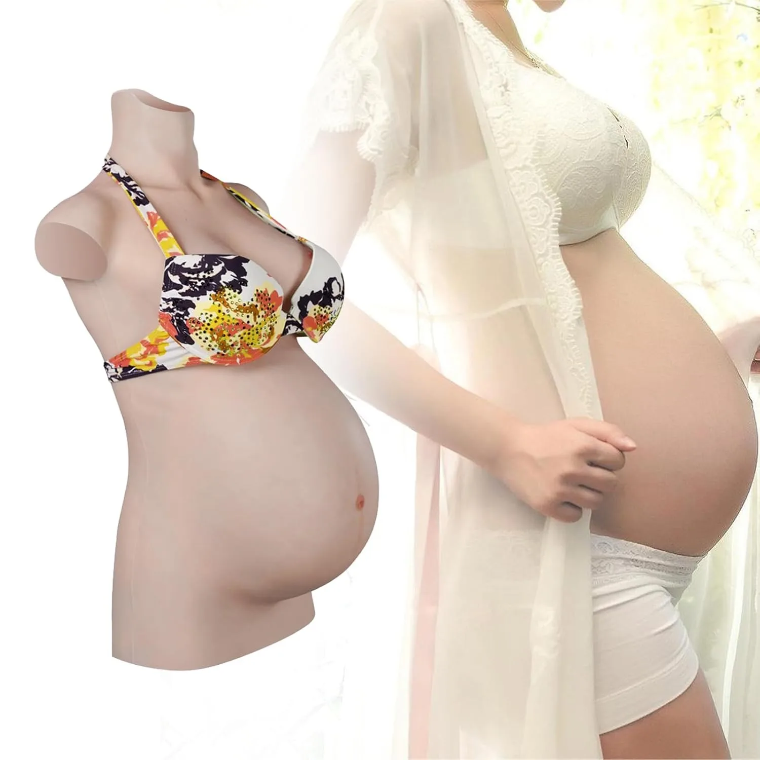 Fake Belly Fake Pregnancy Belly Simulation Pregnancy Belly Real Big Belly Pregnant Women Photo Performance Props Silicone Fake