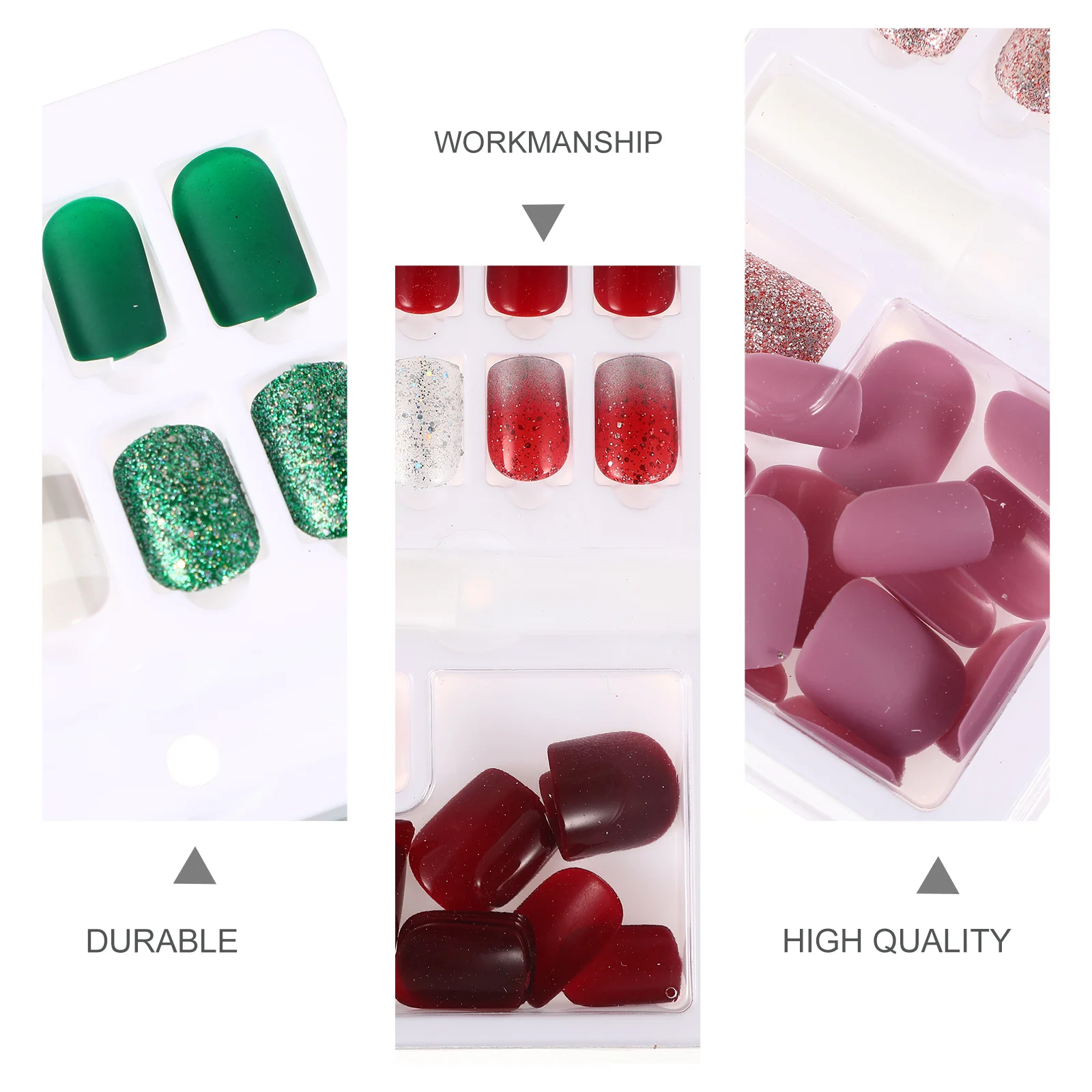 4 paquetes de uñas postizas, cobertura completa, puntas para decoración de uñas, diseño de manicura desmontable para bricolaje, boda, graduación, uso en salón, pegatinas para uñas postizas