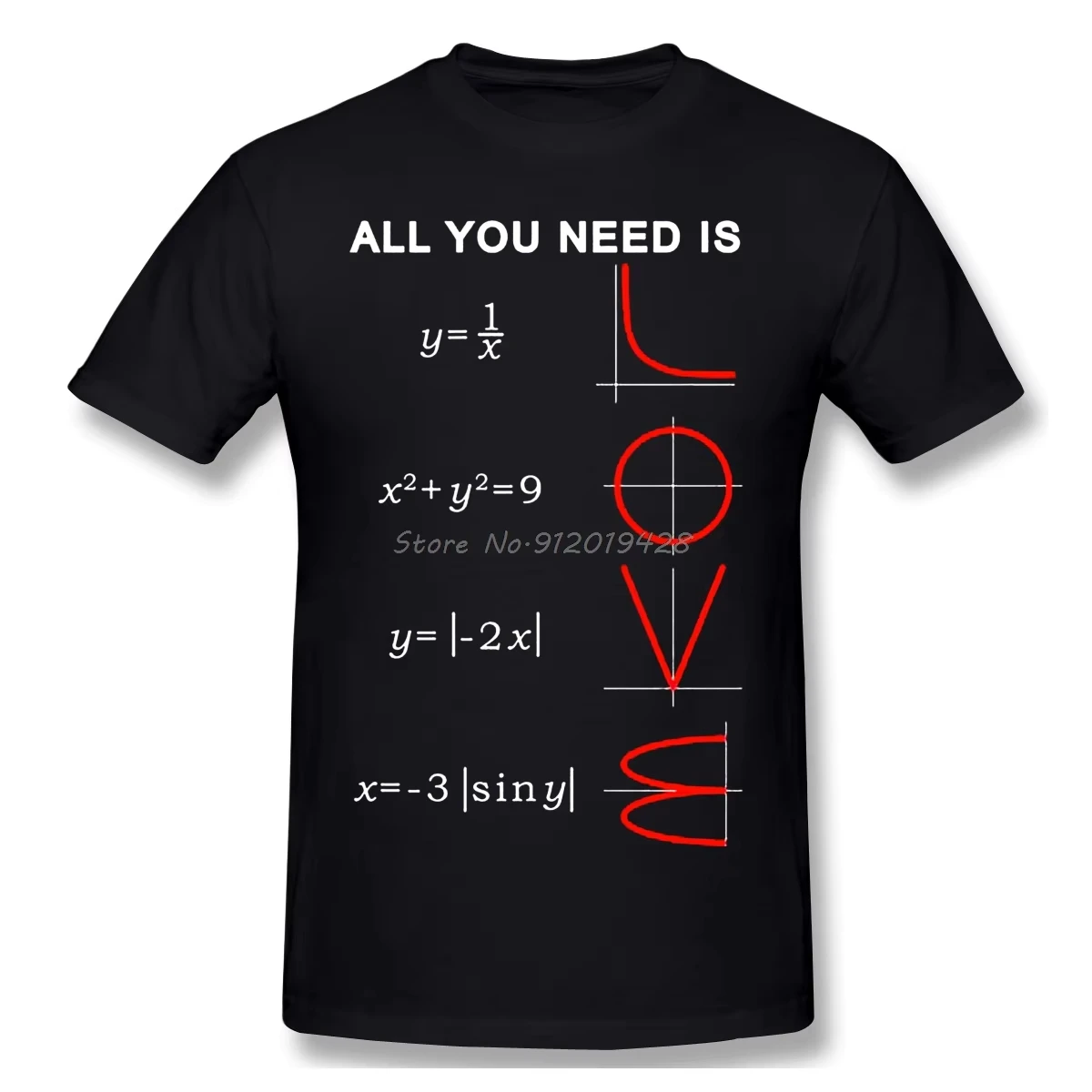 Camiseta gráfica de ecuación de álgebra geométrica, camiseta de problema de ciencia matemática de amor, además de camiseta de algodón puro