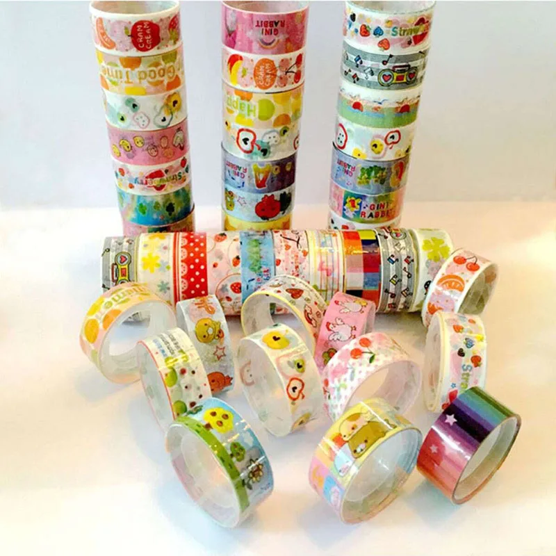 10pcs Colorful DIY Cartoon Tape Children Creative Decorative Tape Stickers Album Diary Decorative Tape Sticker Material TMZ