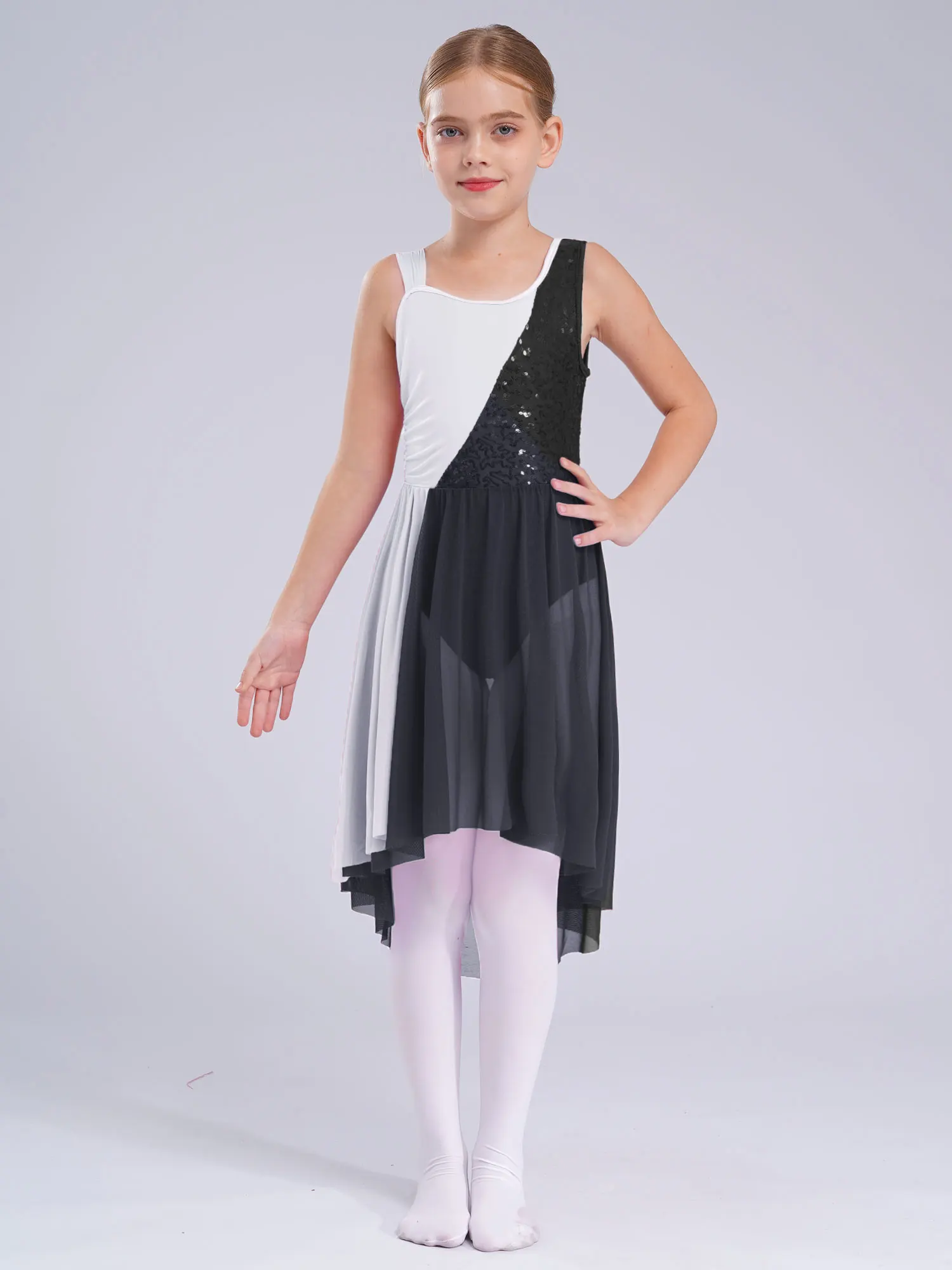 

Girls Lyrical Dance Dress Sequins Ballet Tutu Leotard Kids Dress Children Ballroom Dancing Modern Contemporary Skating Dresses