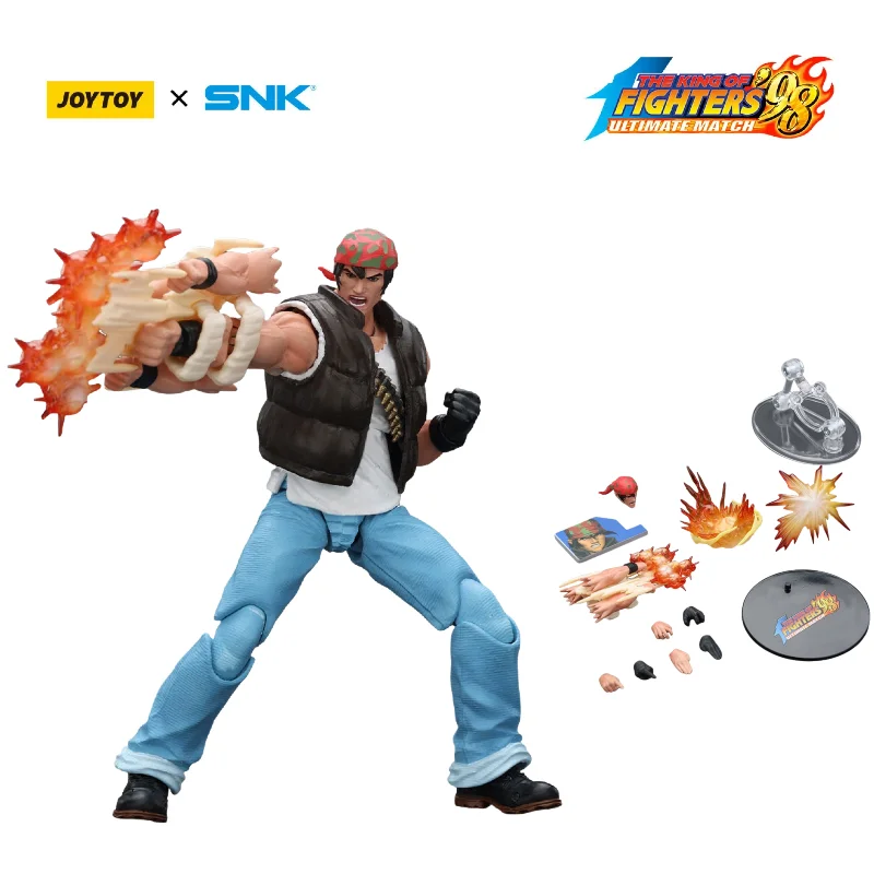 

In Stock 1:18 JOYTOY SNK KOF '98UM Ikari Warriors Team Leona Heidern Ralf Jones Clark Still JT01703 Action Figure Anime Model