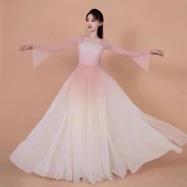 Vrouwelijke volwassen grote swingjurk elegante lange jurk Hanfu Chinese klassieke dansvoorstelling kostuum