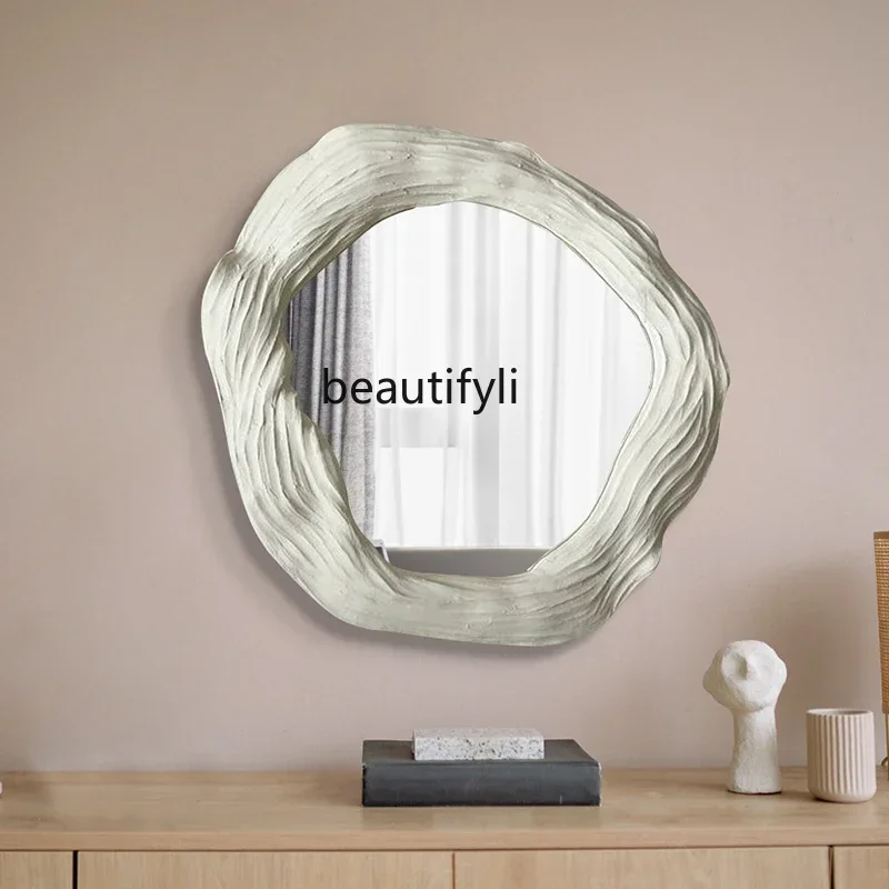French wall-mounted bathroom mirror Nordic creative design irregular dining side decorative mirror6239