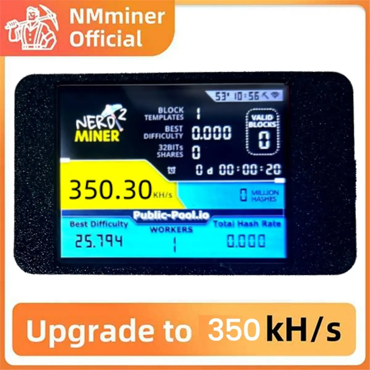 Promotion  NerdMinerV2 350KH/S BTC Solo Miner with 2.8 Inch Display Upgraded Crypto Lottery Miner Home Use BTC