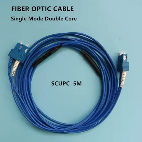 FTTH 광섬유 케이블, SCUPC 5M 단일 모드 더블 코어 광섬유 커넥터, 도매 가격