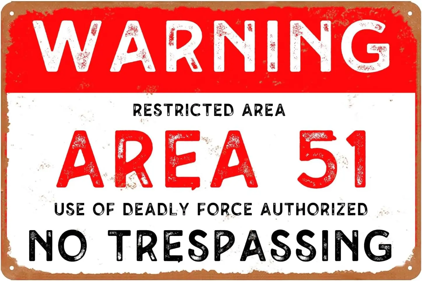 Vintage Metal Tin Sign Military Warning Area 51 No Trespassing Signs For Outdoor Bar Cafe Retro Home Wall Decor es