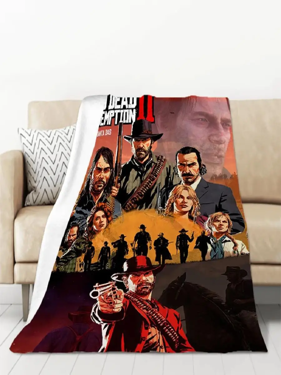 Red Dead Redemption  Plaid Throw Blanket Soft Microfiber Bedspread for Sofa Bed or Knee  Perfect for Gaming Fans