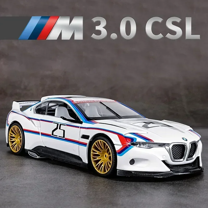 

1:24 BMW 3.0 CSL Hommage R BMW M4 M6 Free Wheeling High Light Sport Racing Car Model Toy Diecast Metal Alloy Miniature Replica