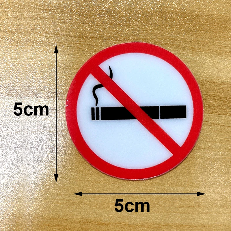 High Quality 5cm Warning  Sticker Prohibition Signs for Smoking Creative Decal Occlusion Scratch Card Label XH002#