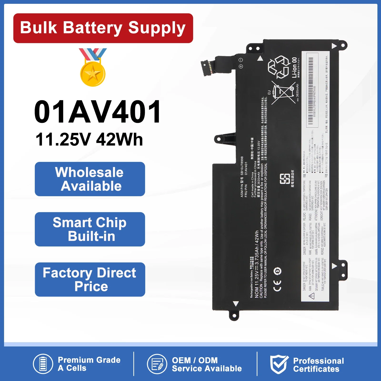 ETESBAY 01AV435 Laptop Battery For Lenovo ThinkPad 13 S2 1st Gen 2 13 Chromeboo Series SB10J78998 01AV400 01AV401 01AV402