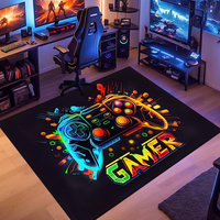Game Console Controller Carpet 3D Colorful E-sports Room Floor Mat Easy To Maintain Anti Slip Bedside Blanket Boy's Room Decor