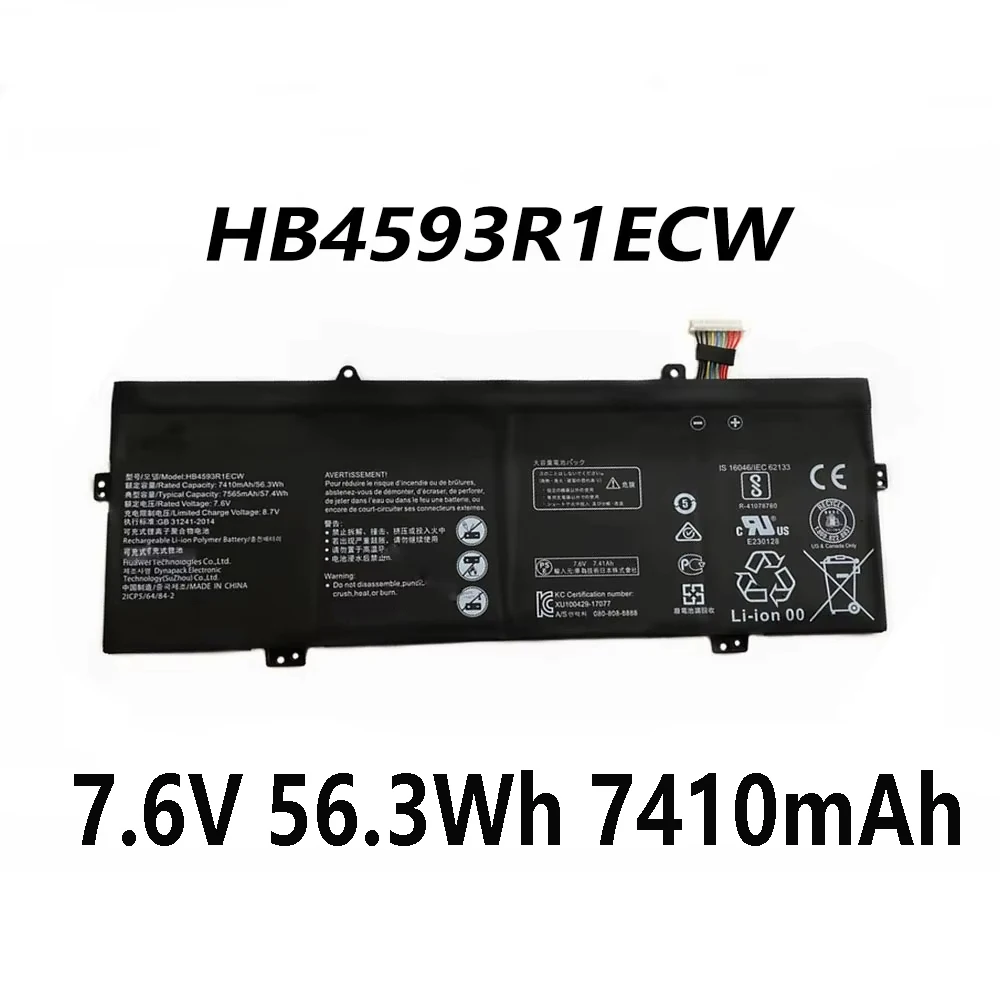 

HB4593R1ECW 7,6 В, 56,3 Втч, 7410 мАч, аккумулятор для ноутбука HUAWEI MagicBook (i5-8250U/8 ГБ/256 ГБ), 8550U Matebook X Pro Series 8250U