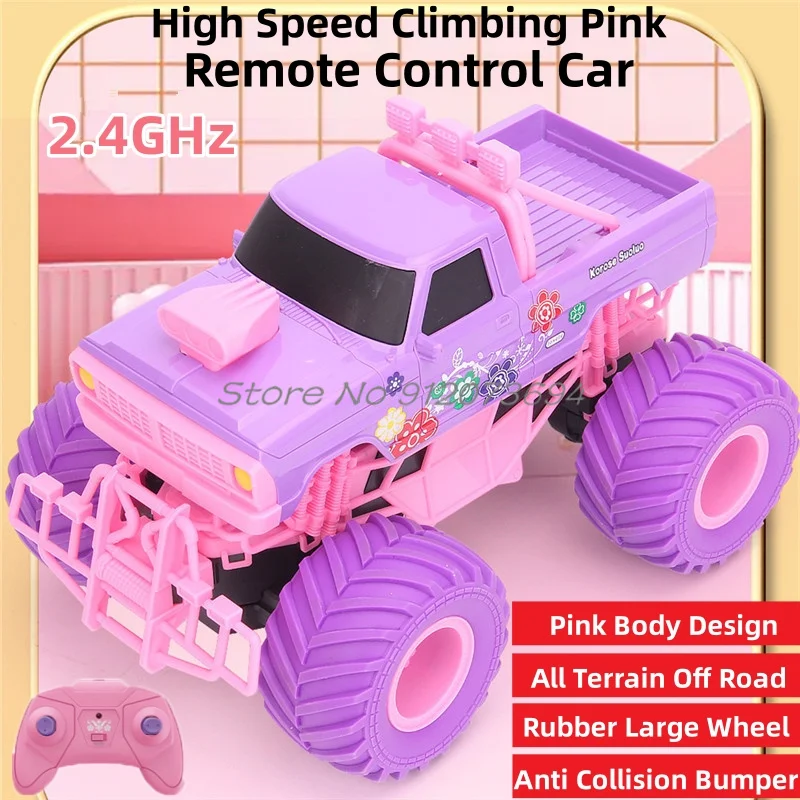 High Speed Climbing RC Car 2.4G All Terrain Off Road Anti Collision Bumper Design Large Wheel Rubber Tire Remote Control Car Toy