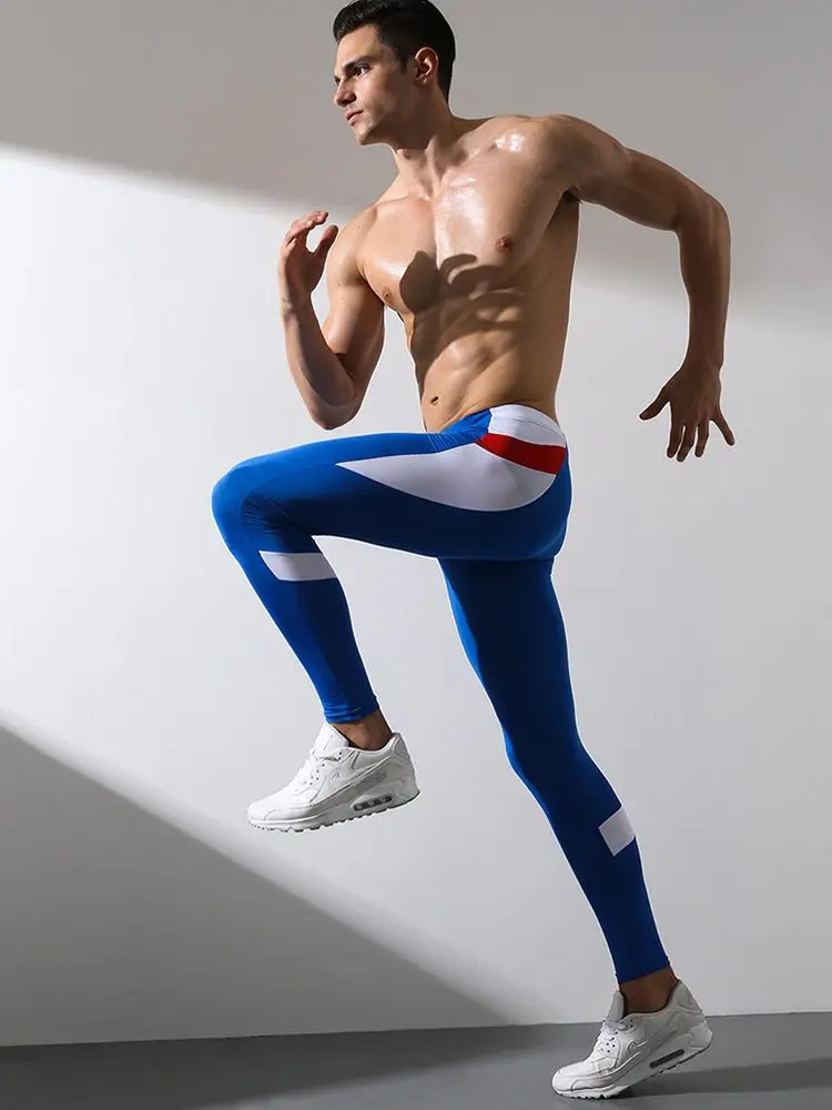 Low Waist Men Warm Long Johns Pants Solid Patchwork Leggings Home-wear Stretch Long-underwear Soft Fashion Comfortable