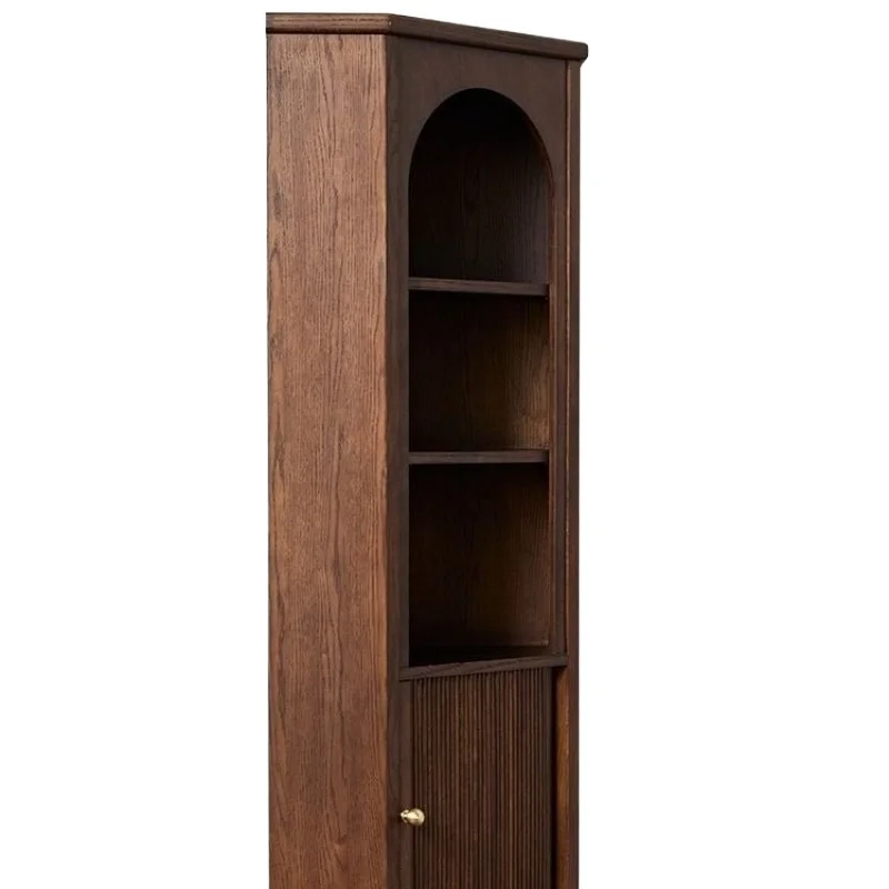 

French retro solid wood living room corner cabinet, American triangular dining side cabinet