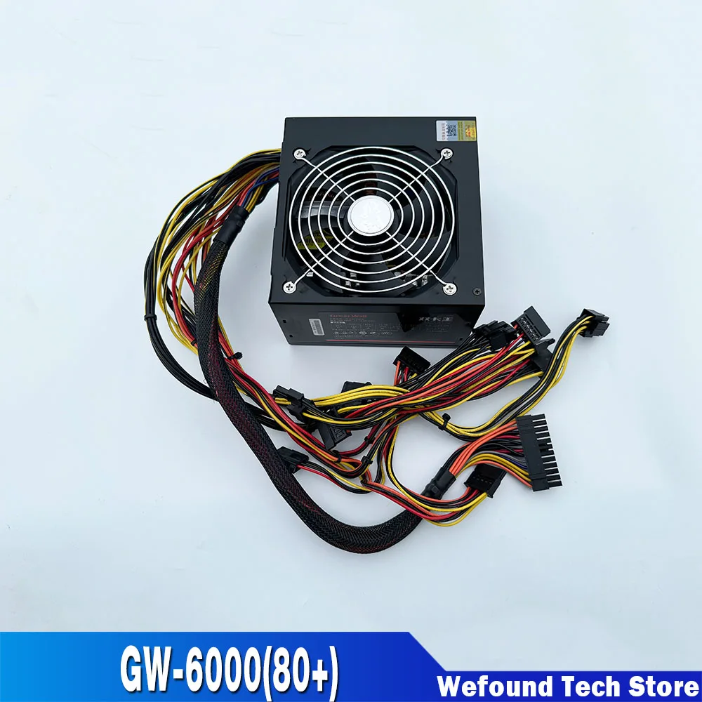 Power Charger Rated 500W Power Supply Double 6Pin Power Supply GW-6000(80+)