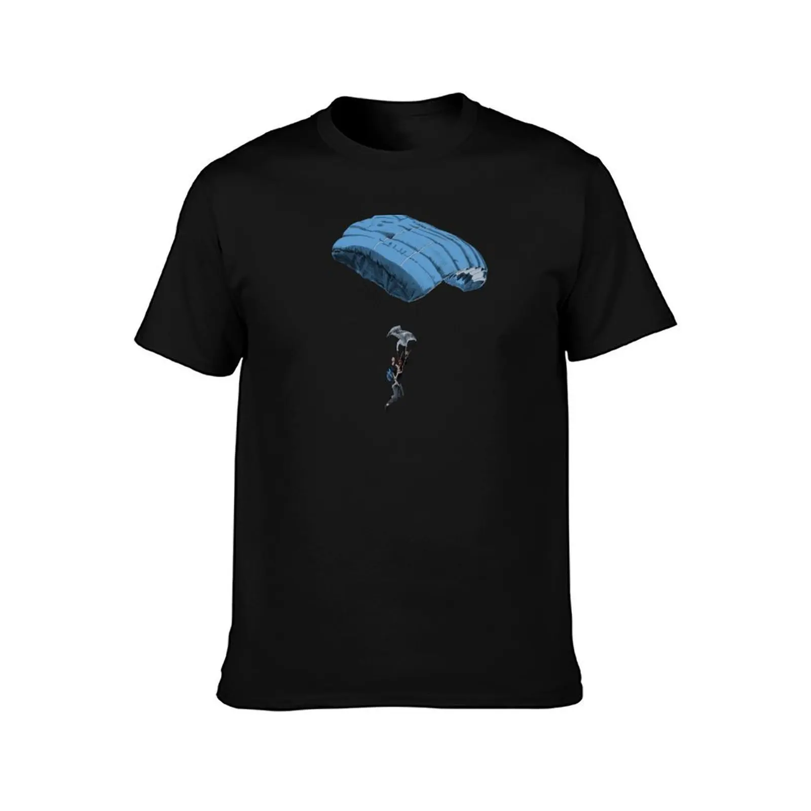 parachuting T-Shirt Summer Casual Cotton Tee Oversized Streetwear Tops Vintage Graphic Print Loose Fit Short Sleeve