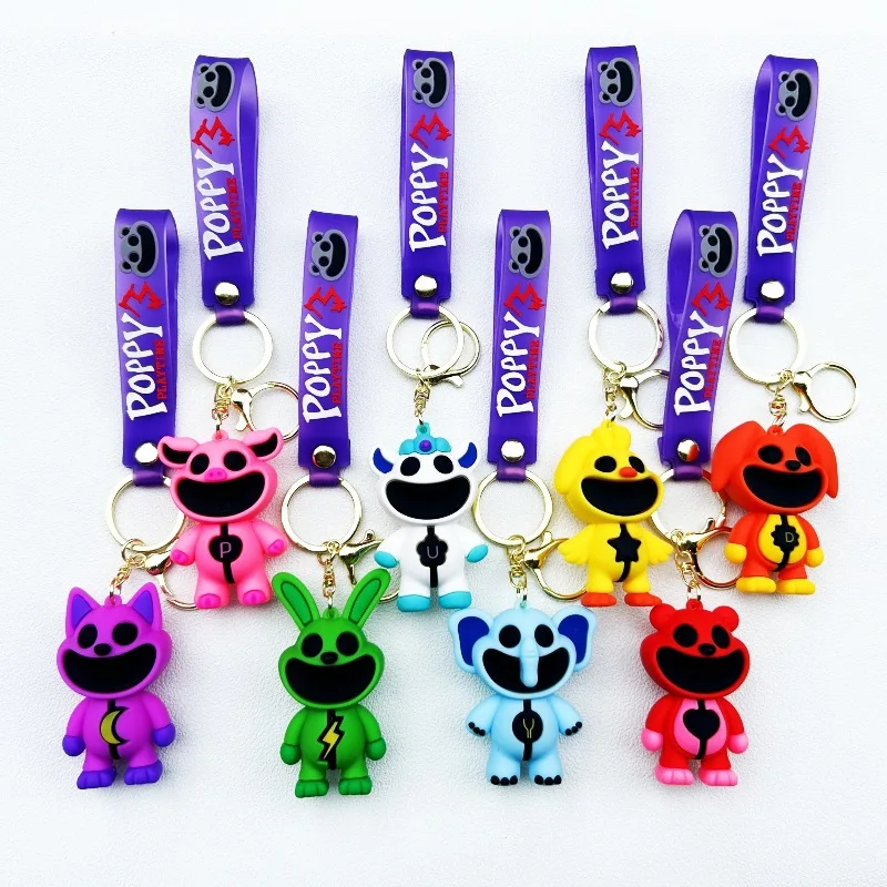 Game Smiling Critters Keychain Cute Anime DogDay Catnap 3D Doll Bag Pendant Car Key Blind box Kid's Toy Gift for Fans Friends