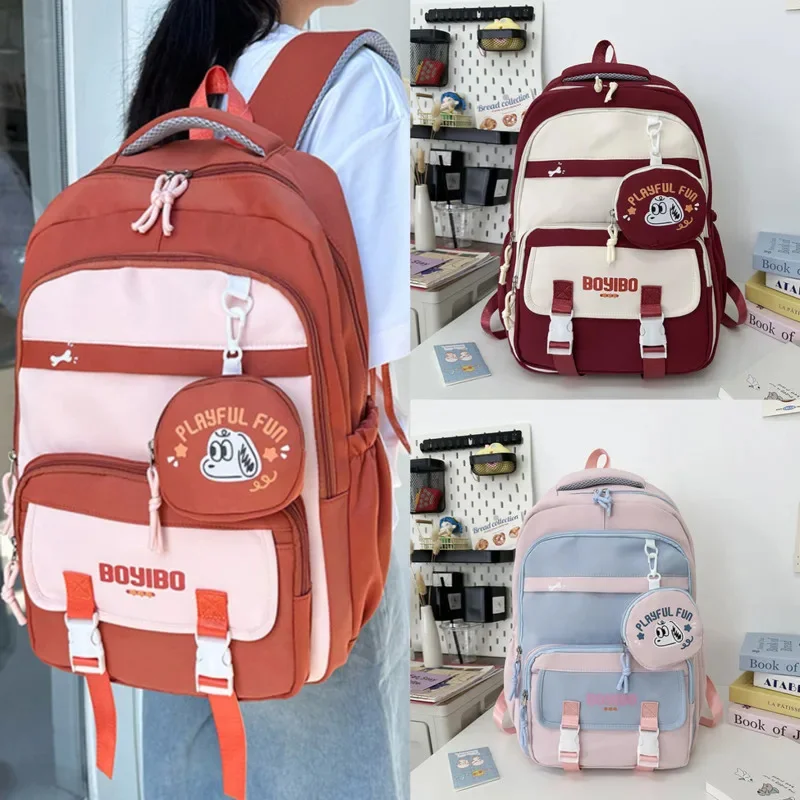Ins Letter Y2K Backpacks Animal Lightweight Outdoor Sports Travel High Capacity Student Air Cushion Shoulder Strap Backpacks New