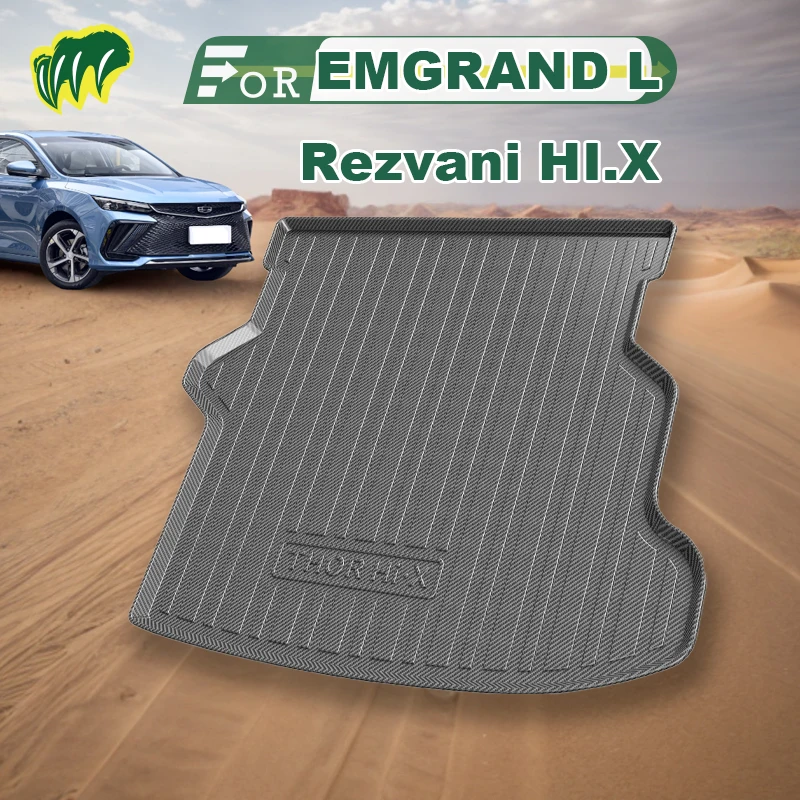 For GEELY EMGRAND L Rezvani HI.X 2022 Custom Fit Car Trunk Mat All Season Black Cargo Mat 3D Shaped Laser Measured Trunk Liners