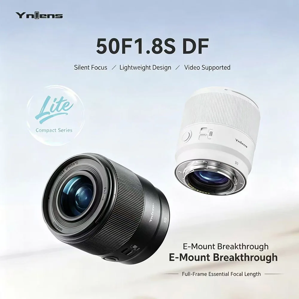 YNLENS50mm F1.8 Large Aperture Prime Lens Compatible With Sony E Mirrorless Camera Silent Focus Portrait Lens For Daily Shooting