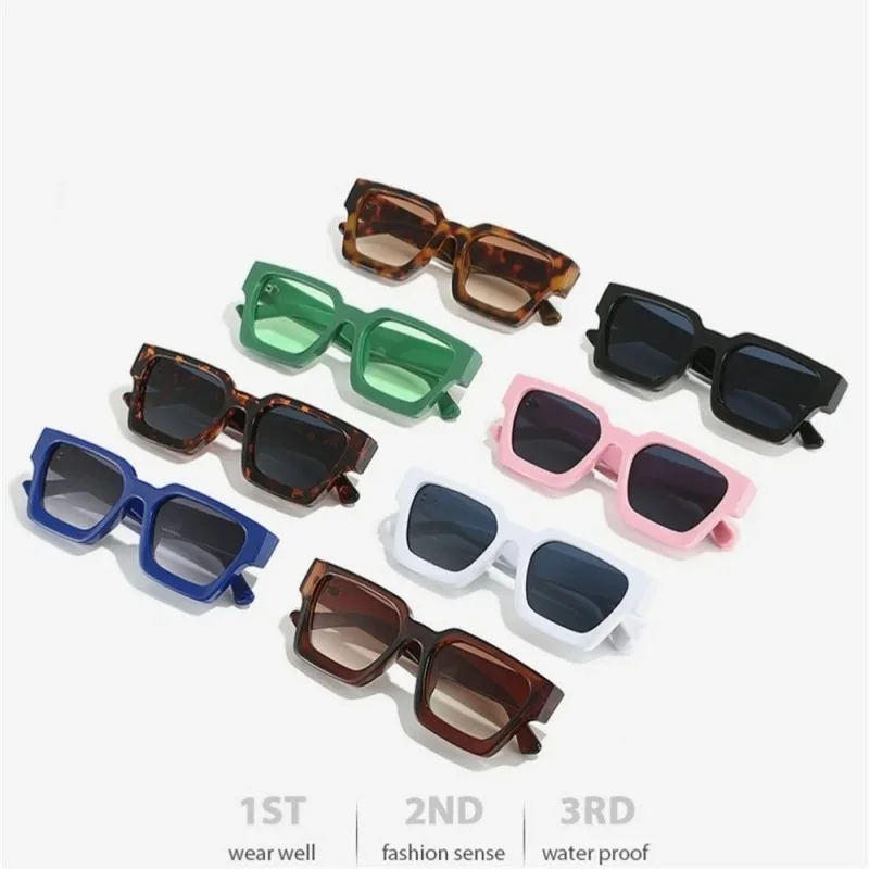 Men Square Frame Sunglasses Luxury Brand Designer Sun Glasses Retro Trendy Shades UV400 Unisex Women Glasses New image 3