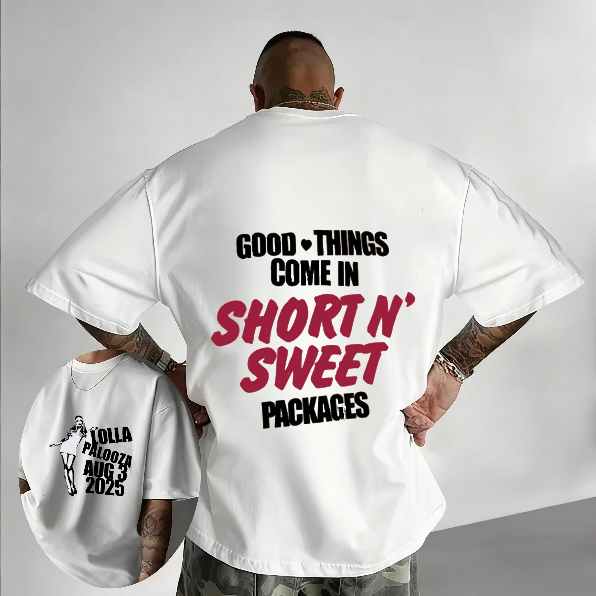 

Sabrina Carpenter Short N 'Sweet Tour 2025 Print Men's and Women's Retro High-quality Summer Print 100% Pure Cotton T-shirt