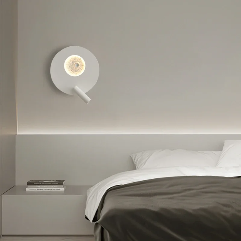 

White Black Modern LED Wall Light for Bedroom Bedside Spotlight Lighting 110V 220V Living Room Home Decoration Wall Lamp Lustres