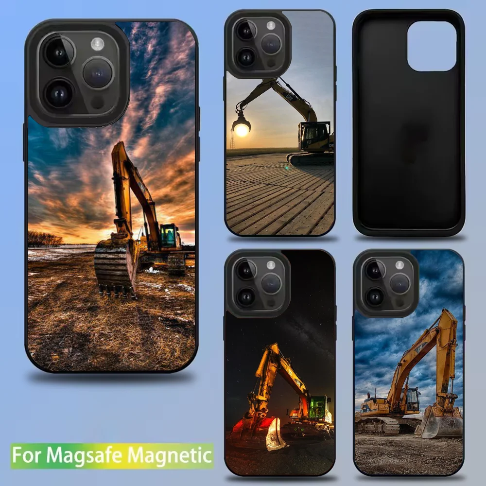 

Classic C-Caterpillares Truck Phone Case For IPhone 16 15 14 13 12 11 Pro Mini Max Soft Magnetic Cover