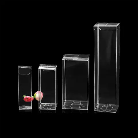 Wholesale 50pcs Clear PVC Box Packaging Wedding/Christmas Favorite Chocolate Candy Jewelry Gift Plastic Packing Boxes