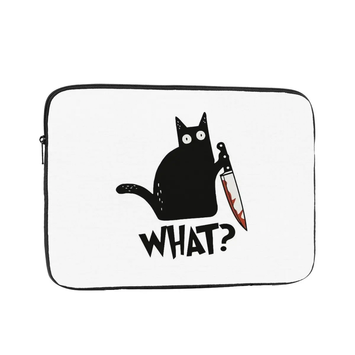 Cat What Murderous Black Cat With Knife Notebook Laptop Bag Case Pouch 10 12 13 15 17 Inch Tablet Shockproof Case Bag