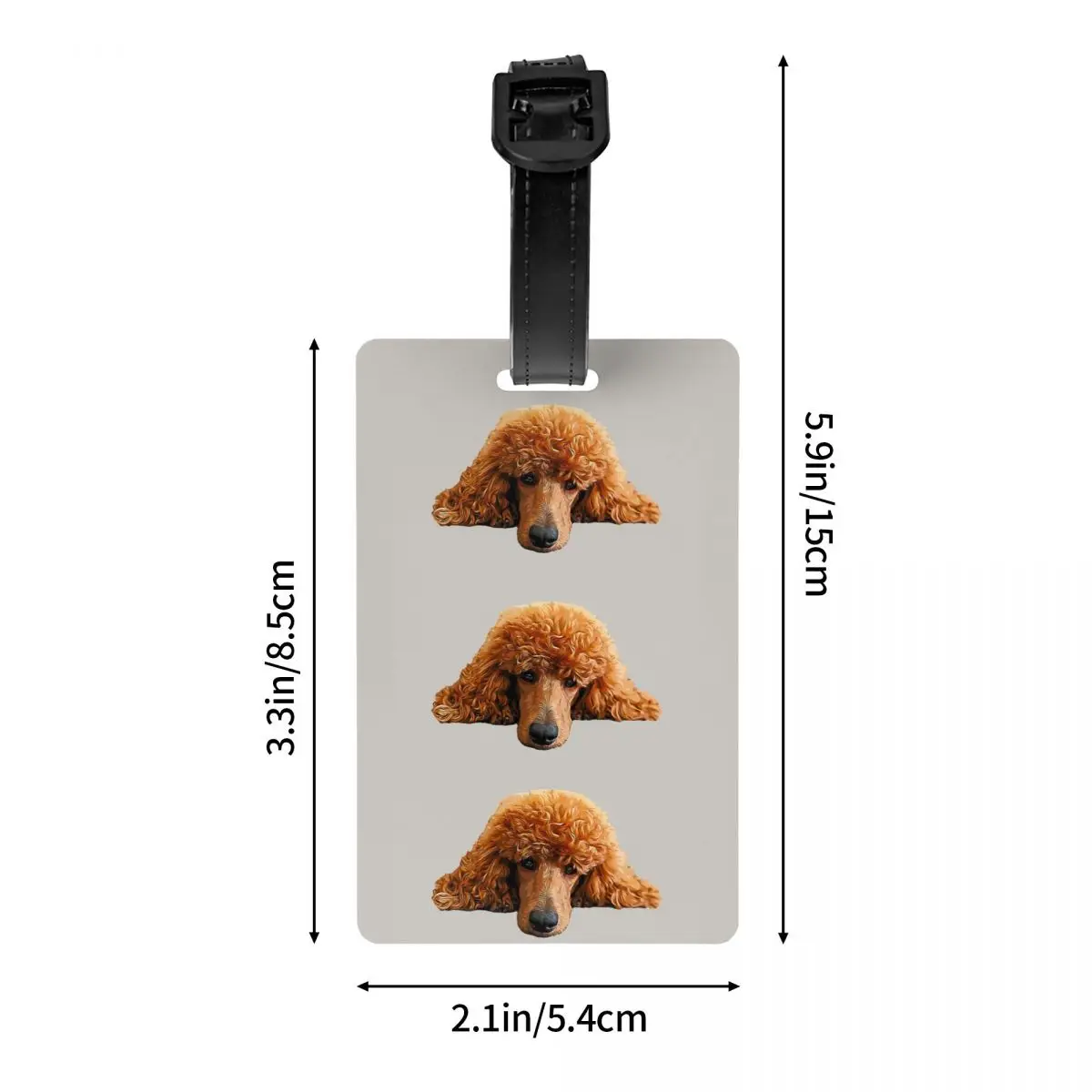 Kawaii Poodle Head Luggage Tags for Suitcases Cute Puppy Dog Privacy Cover Name ID Card