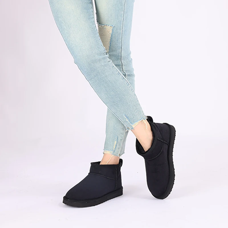 Evshine Winter-Pelz-Schneestiefel für Damen, rutschfest, mit Plüsch gefüttert, Wildlederstiefel, warme, flauschige Hausschuhe, klassische Schneestiefel – Detail 33