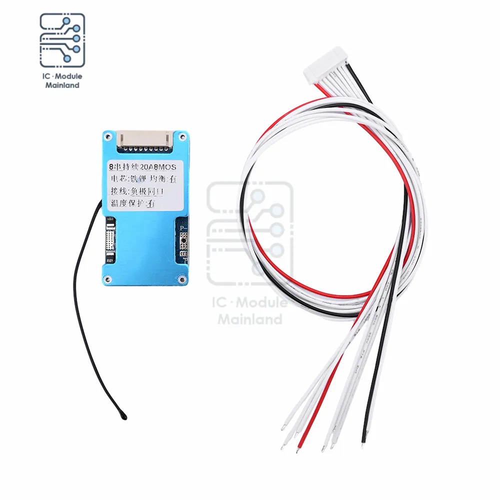 8S 24V Same Port Lithium Iron Phosphate Battery Protection Plate 15A 20A 25A Power Tool Wheelchair with Temperature Equalisation