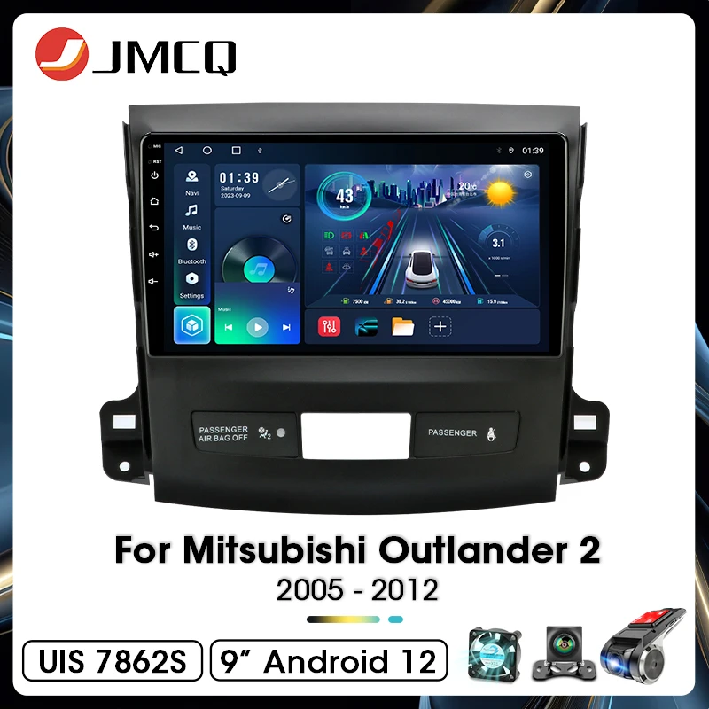 JMCQ-راديو سيارة لميتسوبيشي Outlander xl 2 ، 9 بوصة ، 2Din ، أندرويد 12 ، ستيريو ، مشغل فيديو متعدد الوسائط ، نظام تحديد المواقع والملاحة ، مشغل سيارة #1