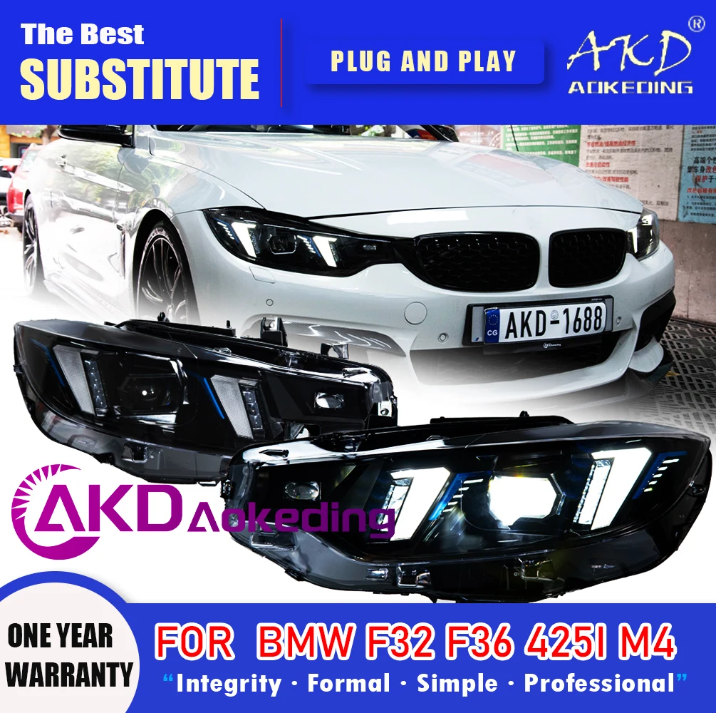 

Фара AKD для BMW F32 F36 M4 F82 Светодиодная фара 2013-2019 Фара 425I DRL Указатель поворота Дальнего света Объектив проектора «ангельский глаз»