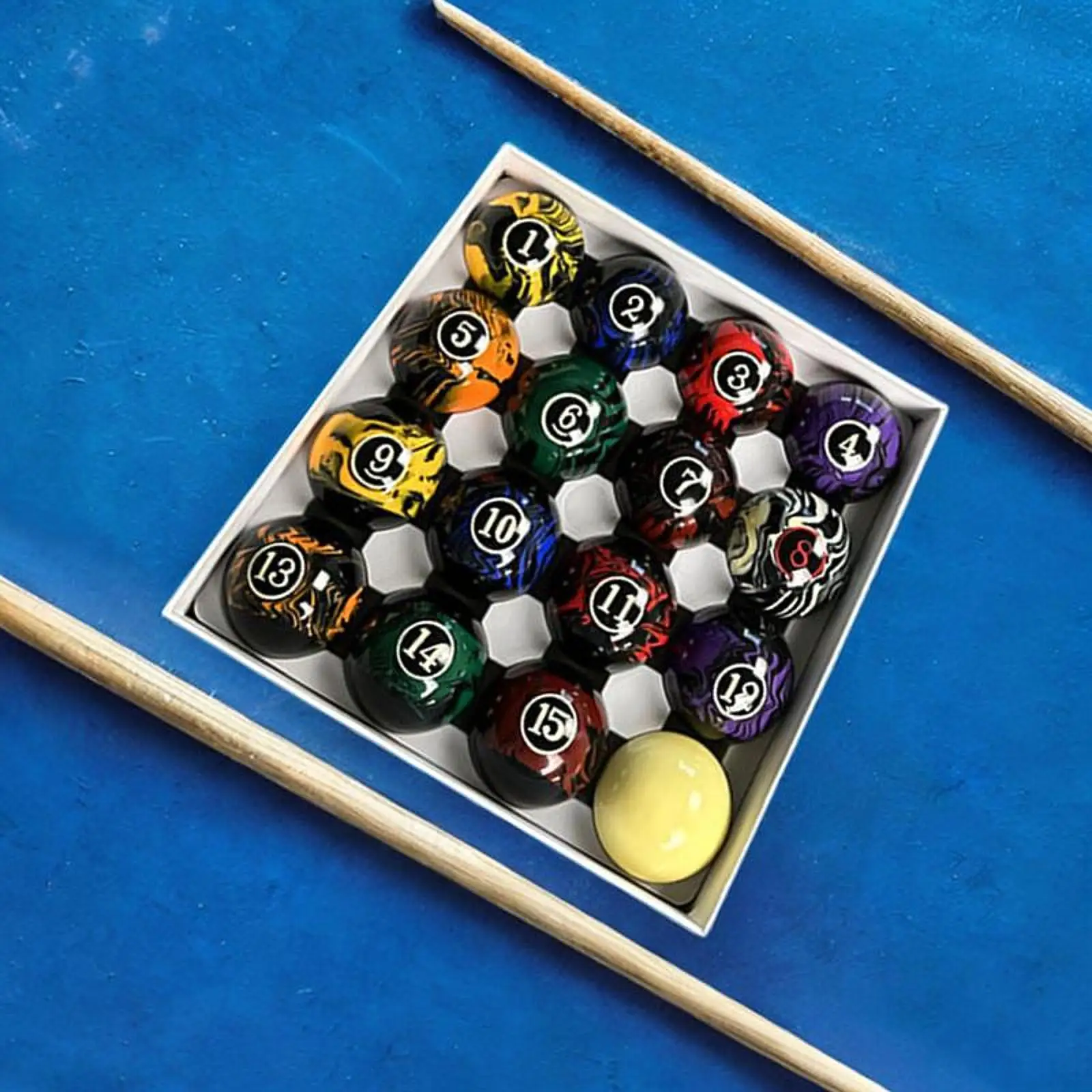 16 Pieces Billiard Balls with Billiard Ball Rack Pool Table Balls for Outdoor Sports Enthusiasts Beginners Billiard Table